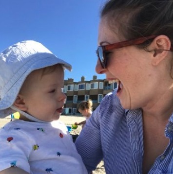 Mollie Hemingway with her kid during the vacation